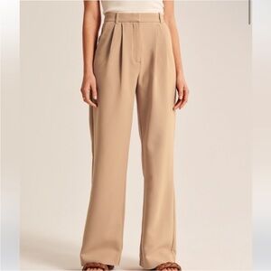Abercrombie & Fitch Women’s Tailored Straight Pant Tan Cream size 14 Long